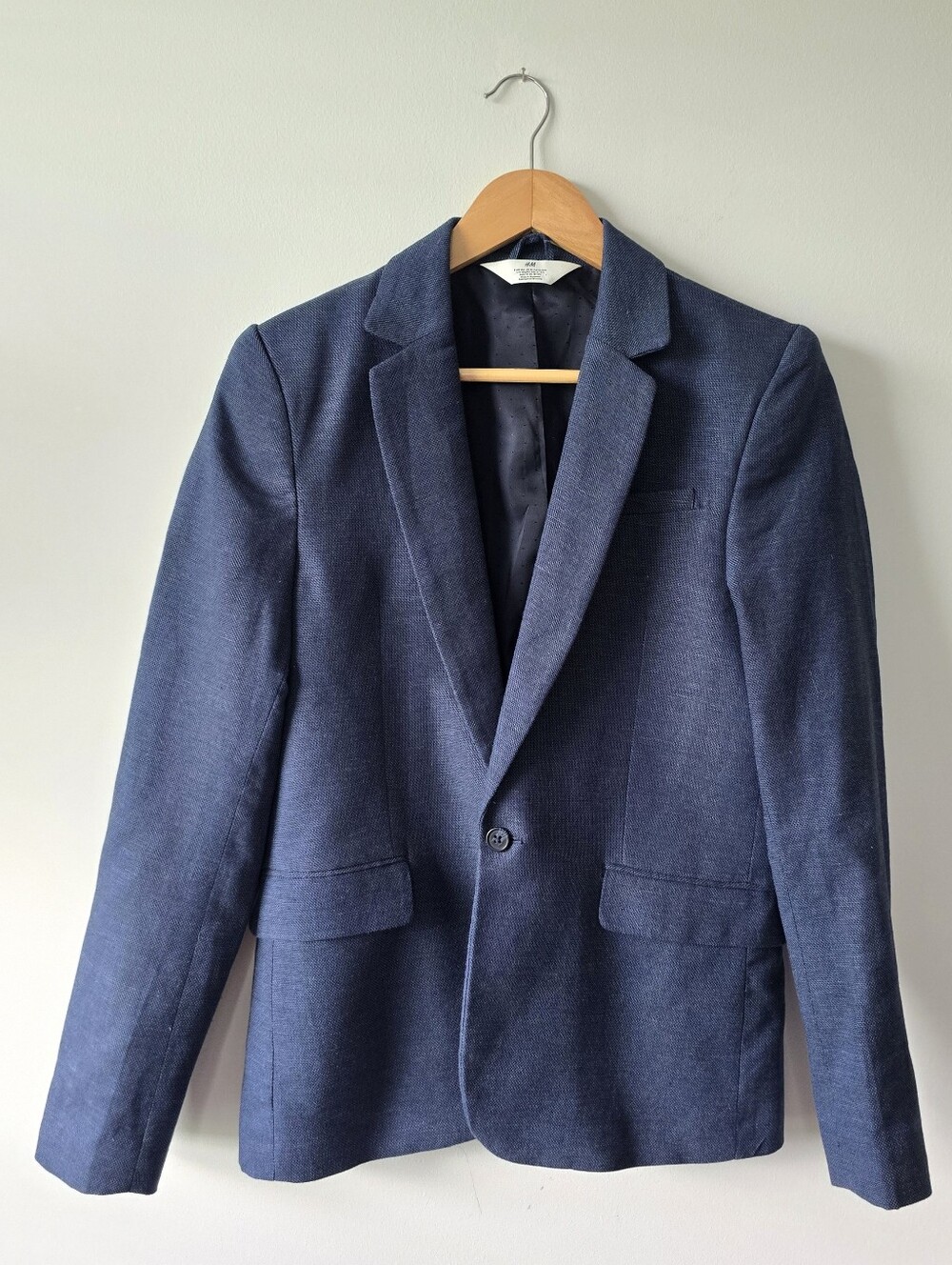 Boys H&M Navy Textured Blazer